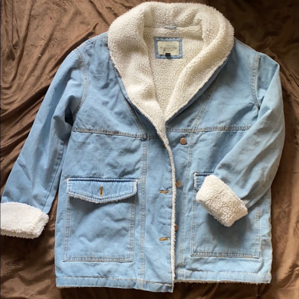 Ashley Vintage Charm Sherpa Lined Denim Jacket